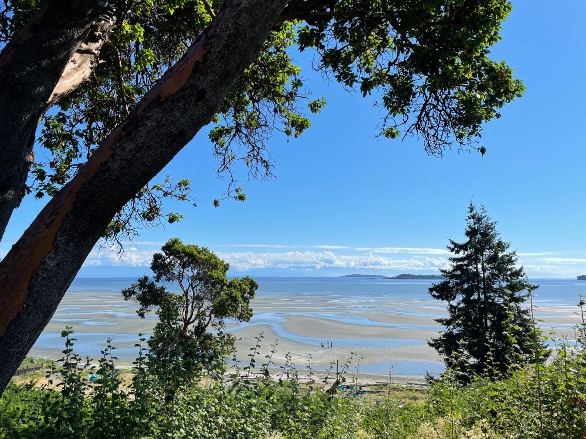 Views of Rathtrevor beach from the patios of our Oceanview units