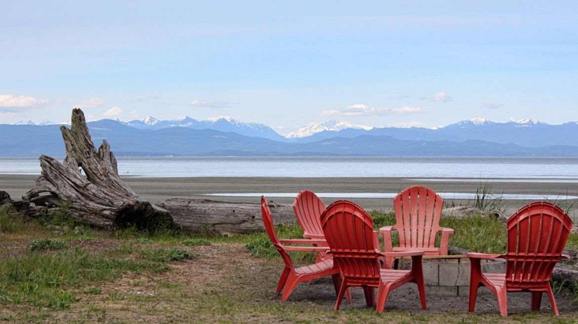 Views of Georgia Straight and the Sunshine Coast from Beach Acres Resort