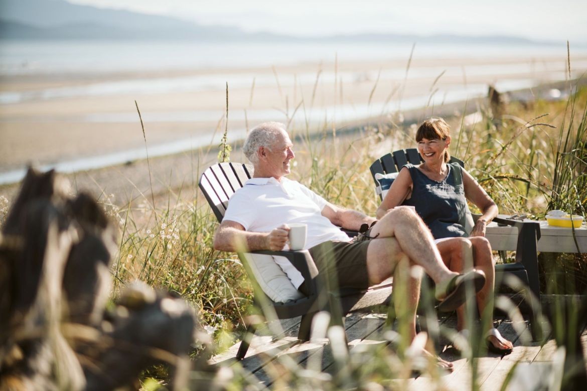 Snowbirds relaxing by Rathtrevor beach